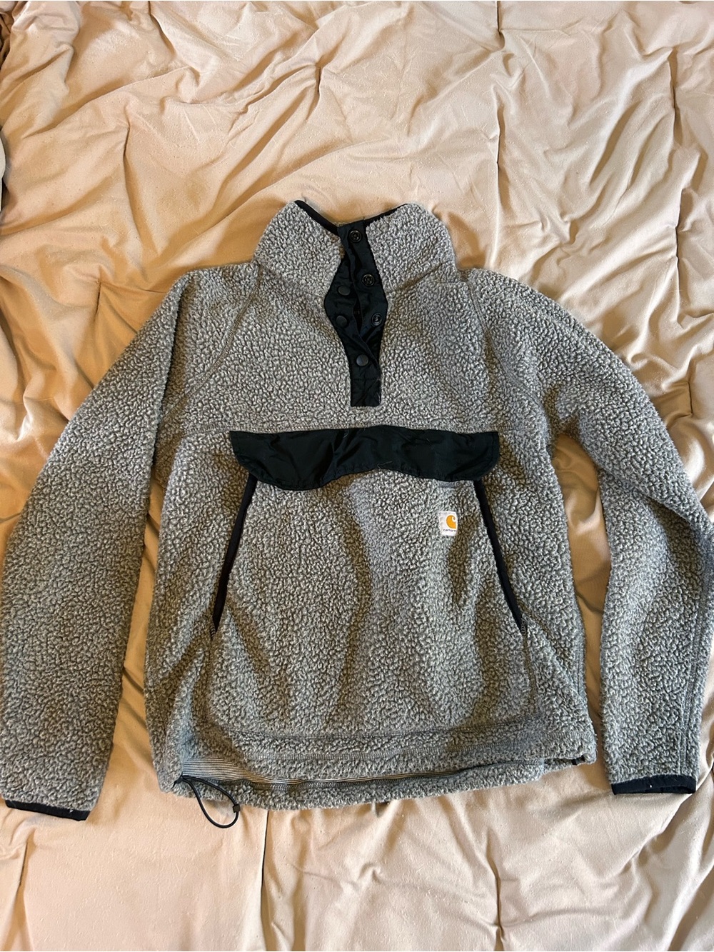 Carhartt Gray Sherpa Jacket with Black Trim